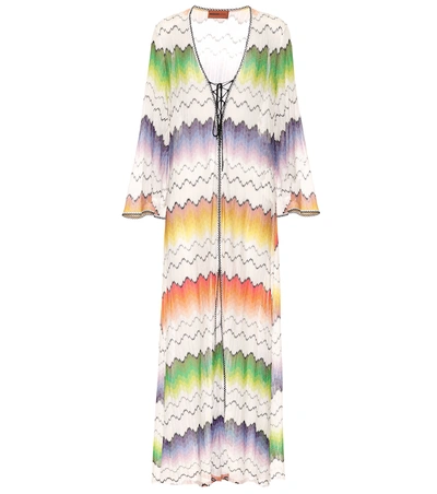 Shop Missoni Striped Knit Maxi Dress In Multicoloured