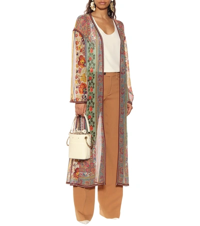 Shop Etro Silk Georgette Cardigan In Multicoloured