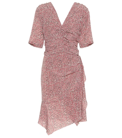 Shop Isabel Marant Arodie Stretch Silk Dress In Pink