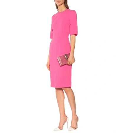 Shop Dolce & Gabbana Crêpe Midi Dress In Pink