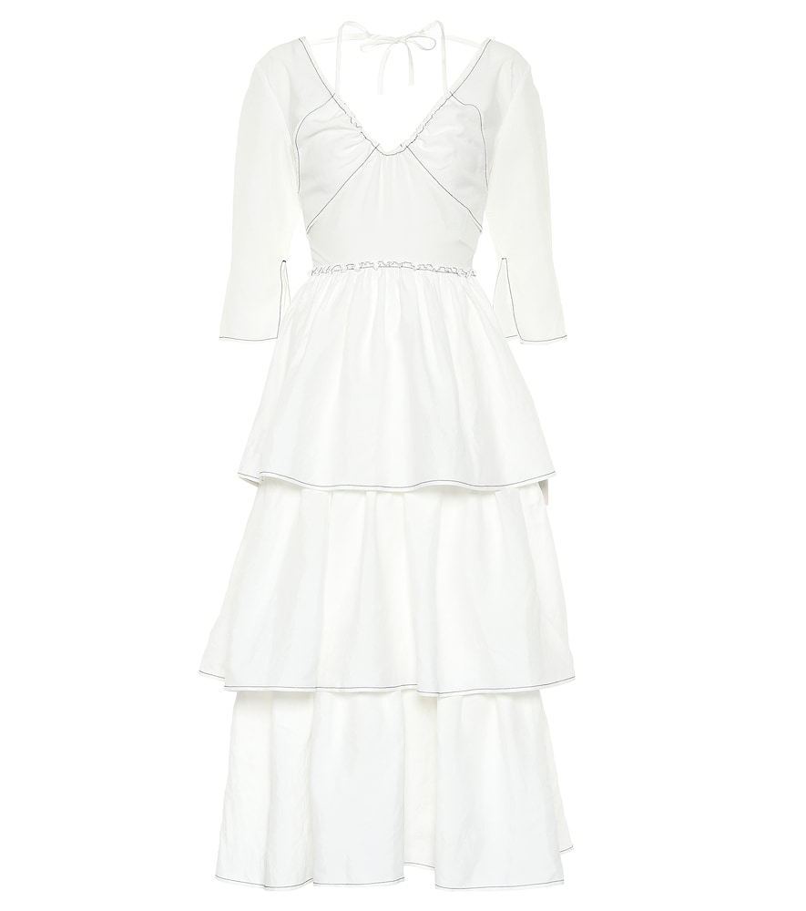 Rejina Pyo Cleo Linen-Blend Midi Dress In White | ModeSens