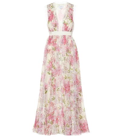 Shop Giambattista Valli Floral Silk Dress In Multicoloured