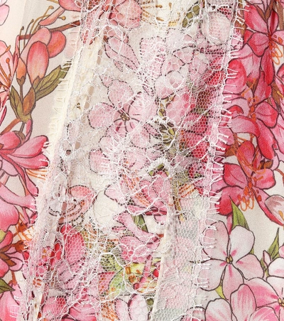 Shop Giambattista Valli Floral Silk Dress In Multicoloured