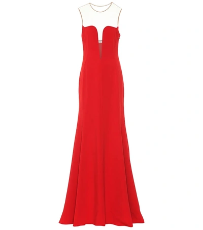 Shop Stella Mccartney Sleeveless Crêpe Gown In Red