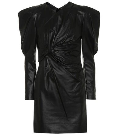 Shop Isabel Marant Cobe Leather Minidress In Black