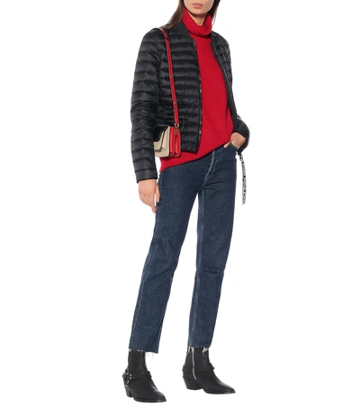Moncler Blenca Lightweight Down Biker Jacket In Black ModeSens