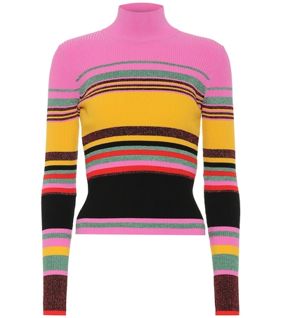 Shop Diane Von Furstenberg Dara Striped Stretch Knit Sweater In Multicoloured