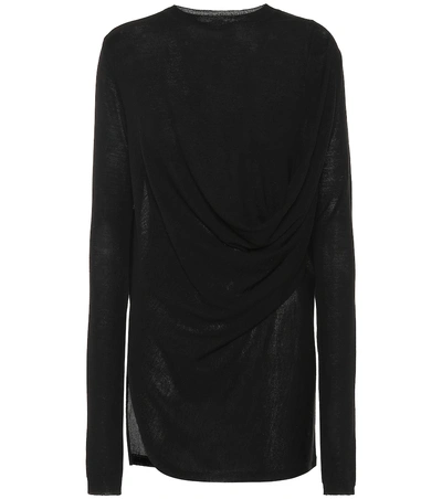 Shop Rick Owens Wool Top In Black