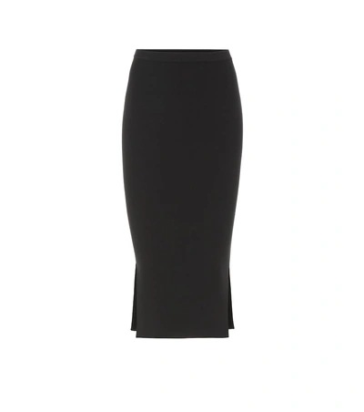 Shop Rick Owens Ribbed-knit Pencil Skirt In Black