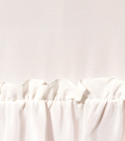 Shop Stella Mccartney Silk Midi Skirt In White