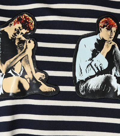 Shop Jw Anderson Gilbert & George Striped Cotton Top In Blue