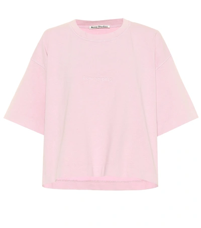 Shop Acne Studios Cylea Embossed Logo Cotton T-shirt In Pink