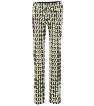 Shop Prada Technical Jacquard Knitted Pants In Green