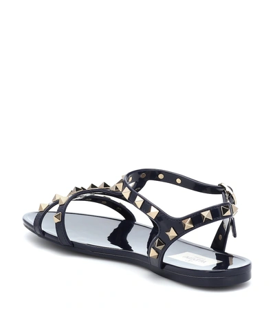 Shop Valentino Garavani Rockstud Pvc Sandals In Blue