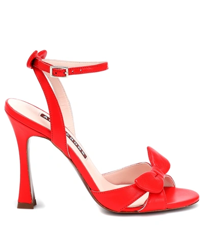 Shop Alexa Chung Leather Sandals In Red