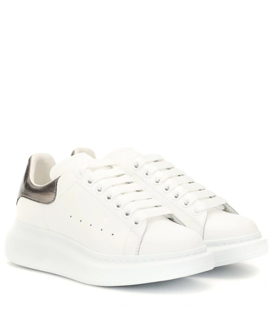 Shop Alexander Mcqueen Oversized Leather Sneakers In White