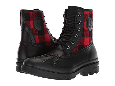 red and black polo boots