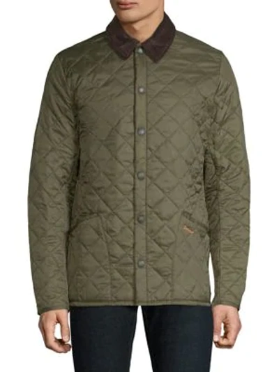 Shop Barbour Men's  Heritage Liddesdale Quilted Jacket In Olive