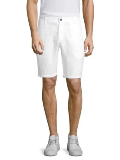 Shop Vilebrequin Men's Solid Linen Shorts In White