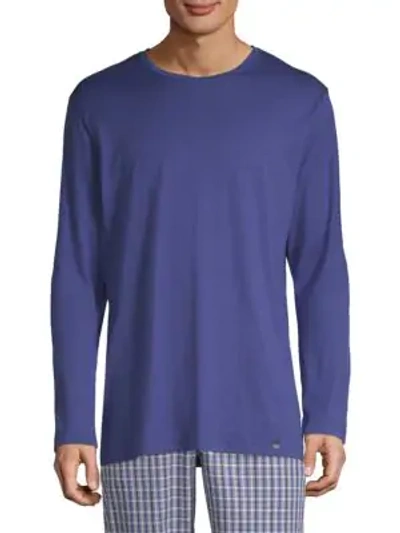 Shop Hanro Night And Day Solid Long Sleeve Tee In Brilliant