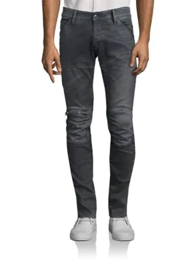 Shop G-star Raw 5620 3d Slim-fit Zip Knee Jeans In Dark Aged Cobbler