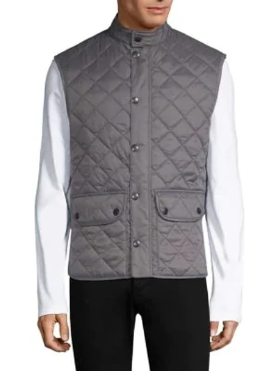 Shop Barbour Men's Lowerdale Quilted Vest In Grey