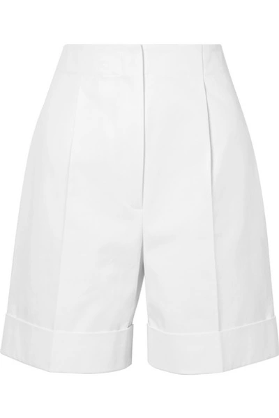 Shop The Row Abby Cotton-twill Shorts In White