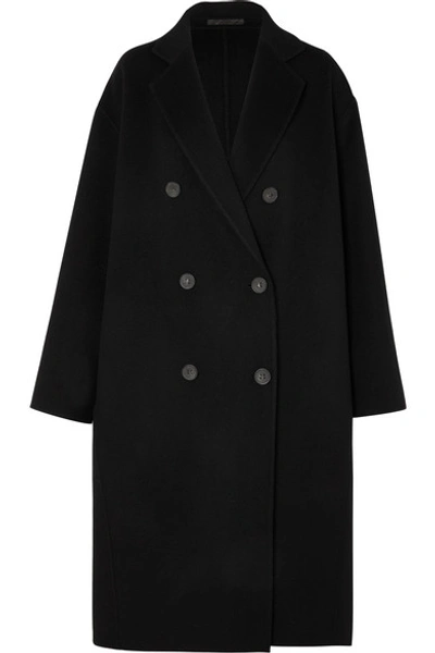 Shop Acne Studios Odethe Double-breasted Wool And Cashmere-blend Coat In Black