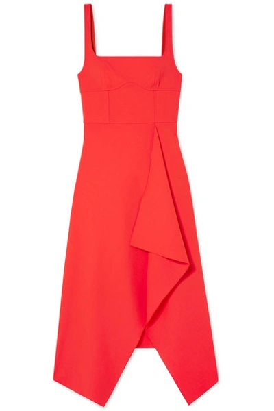 Shop Dion Lee Stretch-crepe Midi Dress In Red