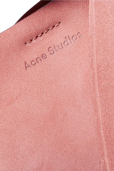 Shop Acne Studios Musubi Mini Knotted Suede Shoulder Bag In Pink