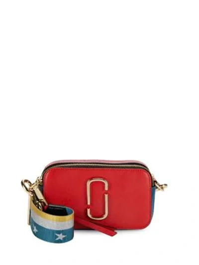 Shop Marc Jacobs Snapshot Leather Camera Bag In Red Mult
