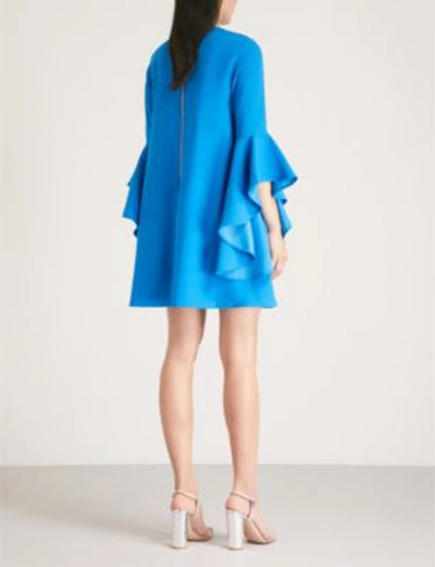 Ted Baker Ashleyy Waterfall-sleeve Crepe Dress In Bright Blue | ModeSens