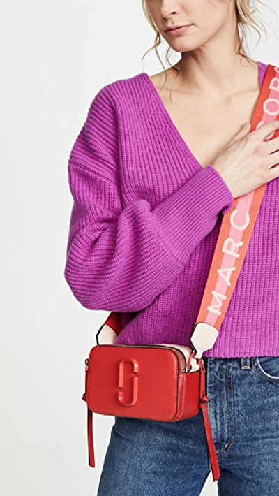 Shop Marc Jacobs Snapshot Dtm Camera Bag In Poppy Red Multi
