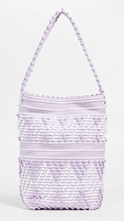 Shop Antonello Bultei Zig Zag Bag In Lilla/bianco/lilla