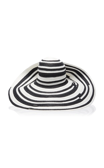 Shop Missoni Nastri Rafia Di Viscosa Woven Hat In Black/white