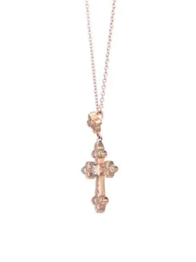 Shop Nayla Arida 18k Yellow Gold & White Diamonds Cross Pendant Necklace