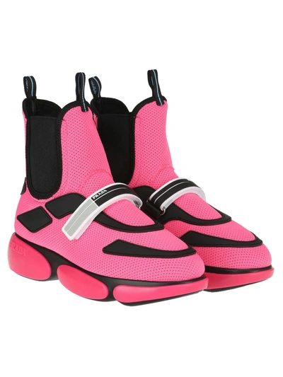 Shop Prada Cloudbust Ankle Boot In Pink Fluo