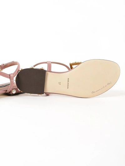 Shop Dolce & Gabbana Logo Flat Sandals
