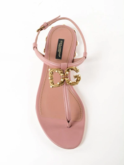 Shop Dolce & Gabbana Logo Flat Sandals