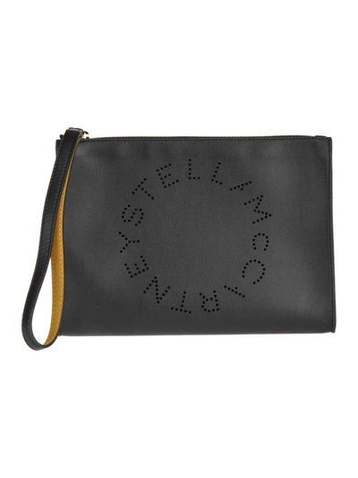 Shop Stella Mccartney Logo Clutch In Black