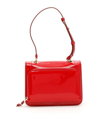 Shop Ferragamo Salvatore  Patent Vara Rainbow Bag In Pink (red)