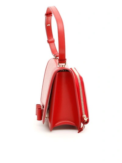 Shop Ferragamo Leather Vara Rainbow Bag In Red Purple (red)