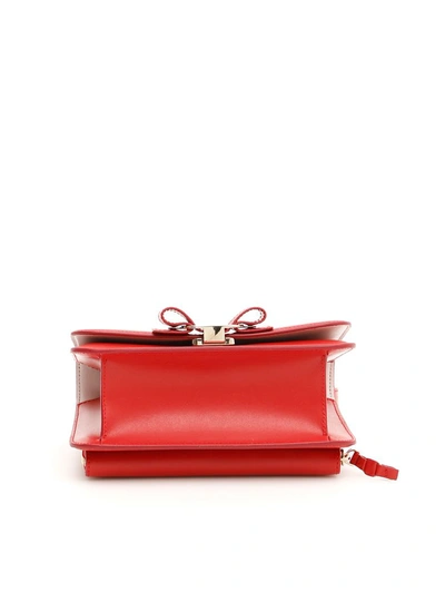Shop Ferragamo Leather Vara Rainbow Bag In Red Purple (red)