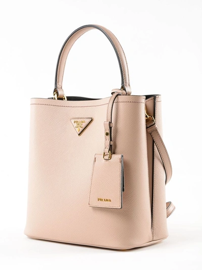 Shop Prada Saffiano City Tote In Udw Cipria/nero