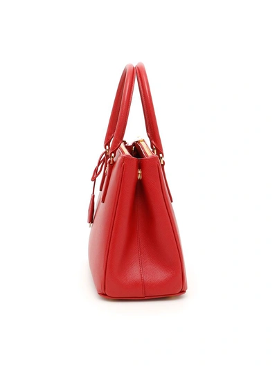 Shop Prada Saffiano Lux Galleria Bag In Fuoco|rosso