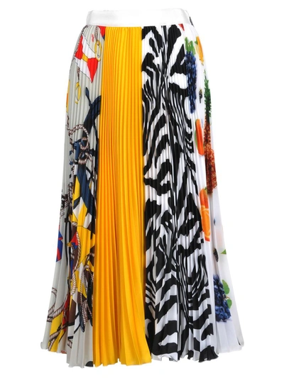 Shop Msgm Long Skirt Multiprint In Multicoloured