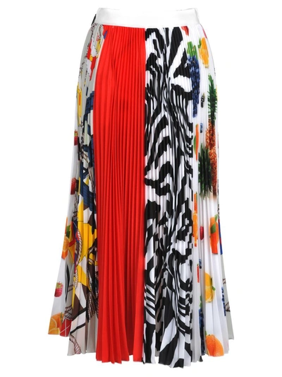 Shop Msgm Long Skirt Multiprint In Multicoloured
