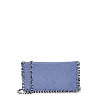 Shop Stella Mccartney Falabella Faux Suede Cross-body Bag In Blue