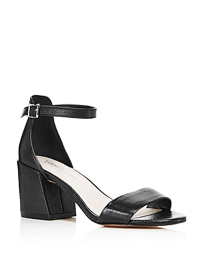 Shop Kenneth Cole Women's Hannon Leather Mid-heel Sandals In Black