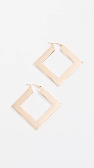 Shop Bronzallure Flat Square Hoops In Gold